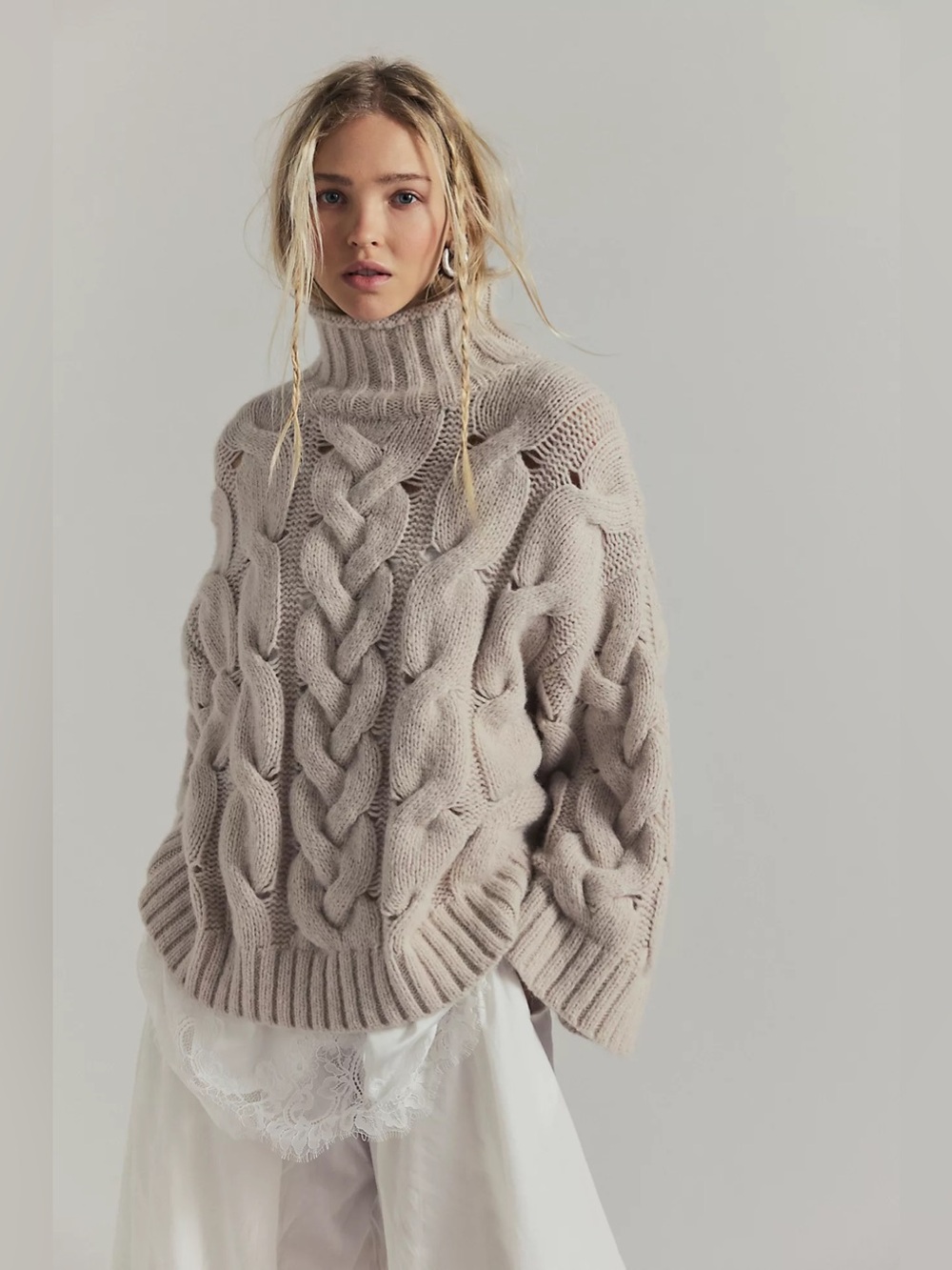 FREE PEOPLE Clementine Softspun Cable Knit Pullover